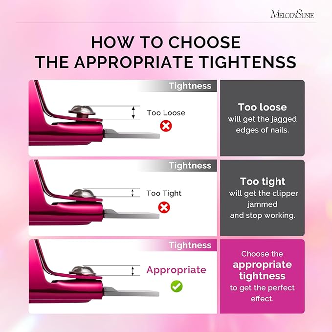 MelodySusie Acrylic Nail Clippers with 15pcs Magnet Sizers, Professional Nail Clippers Cutters for Long Acrylic Gel Nails Tips, Adjustable Stainless Nail Trimmer, Manicure Tool for Salon Home, Plum
