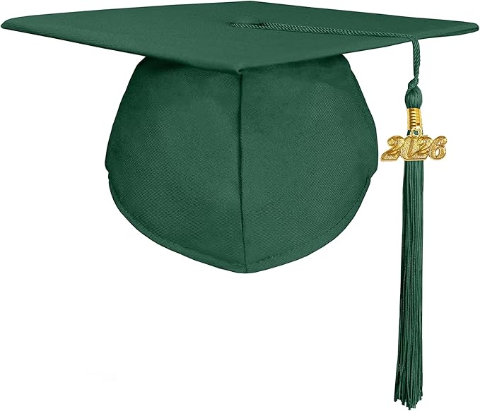 GradPlaza Matte Graduation Cap 2025 and 2026 Tassel Adult Graduation hat for High School College