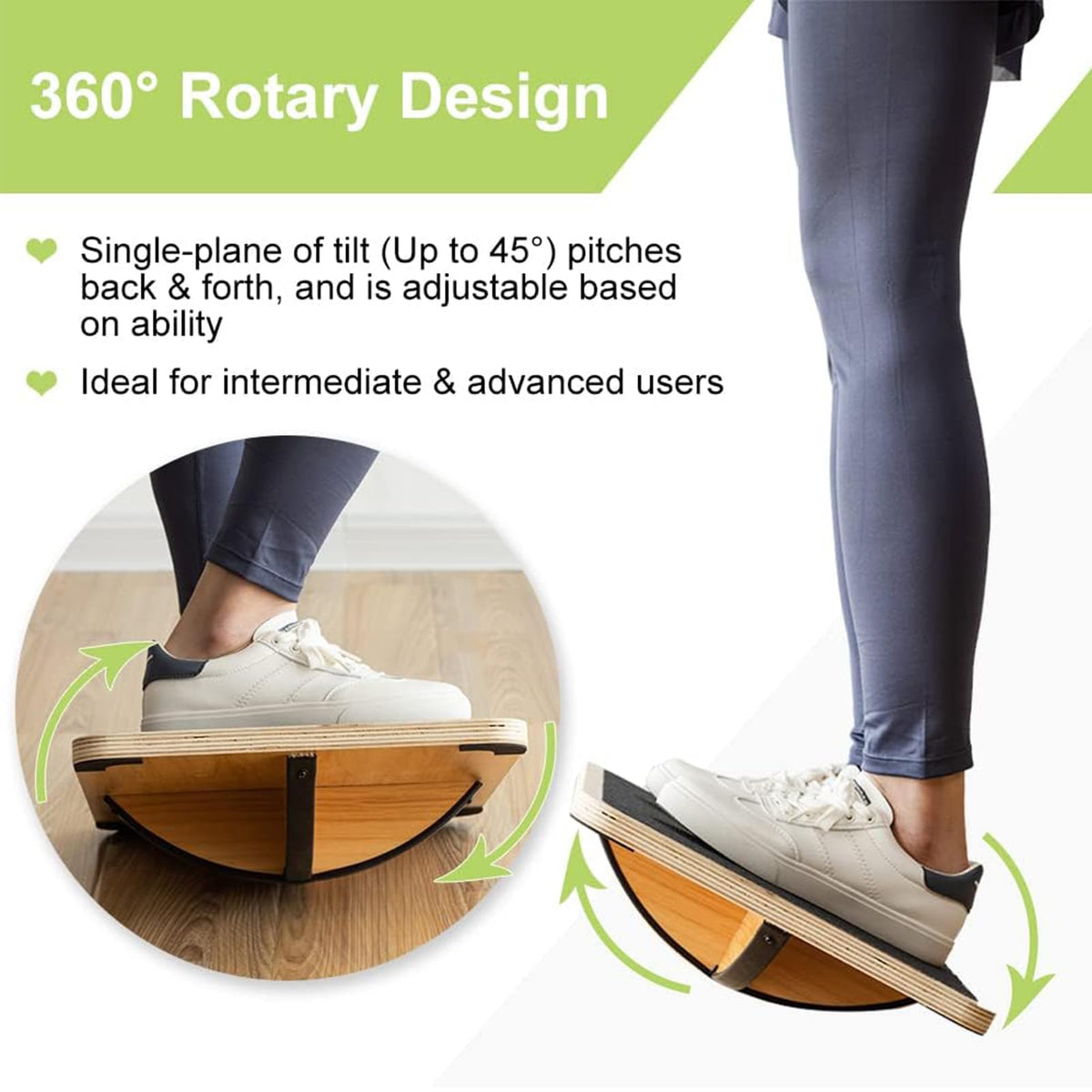 StrongTek Advanced Balance Board, Wooden Wobble Board with Cross Base, 360° Directional Wobble, Non-Slip Balance Trainer for Core Strength, Stability Training, Fitness and Coordination