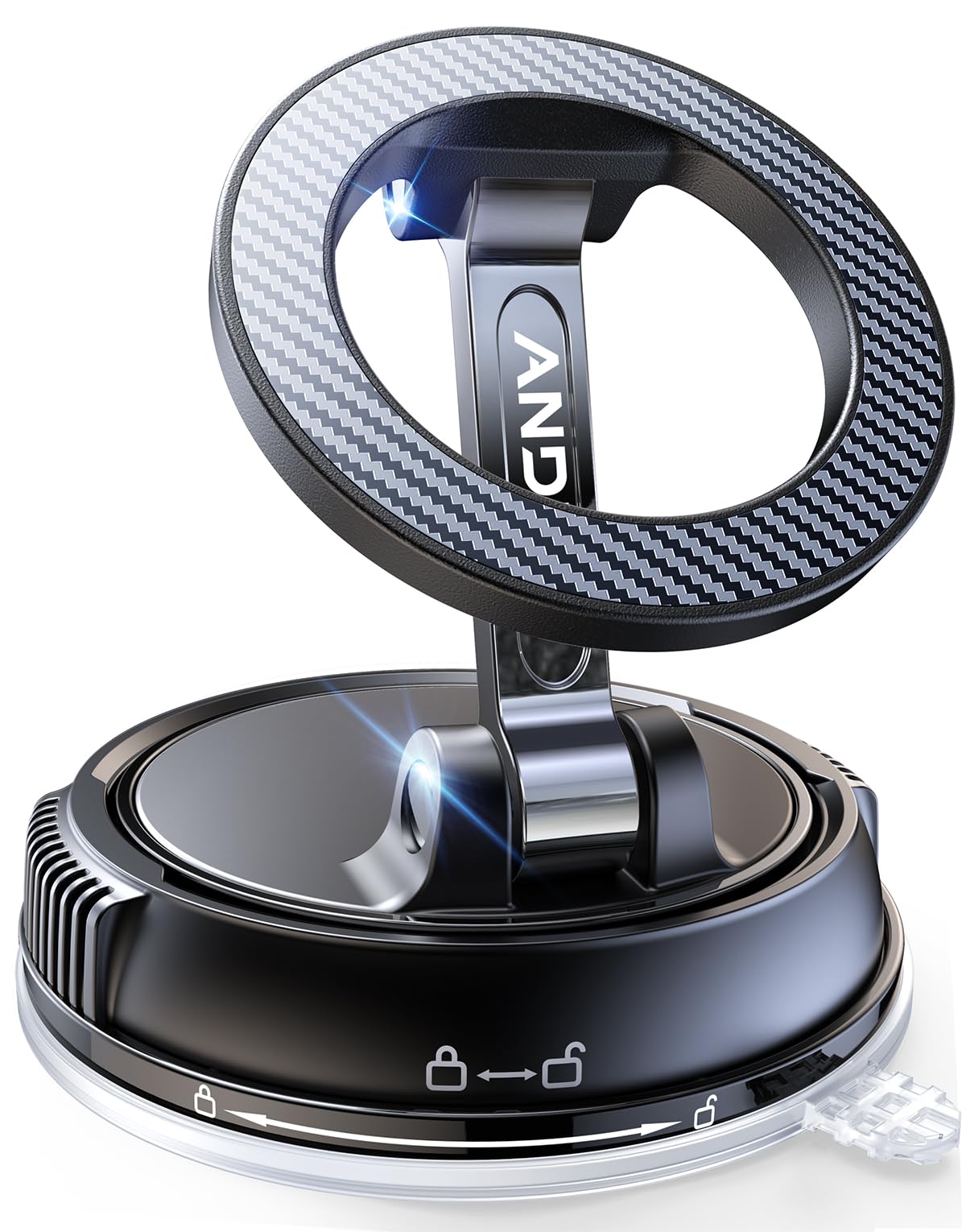 Car Phone Holder for Magsafe [78+LBS Strongest Suction & 2400gf Strongest Magnetic] 360° Adjustable Car Phone Mount, Phone Holders for Your Car for iPhone 16 Pro Max 15 14 13 12 Plus (Carbon Fiber)
