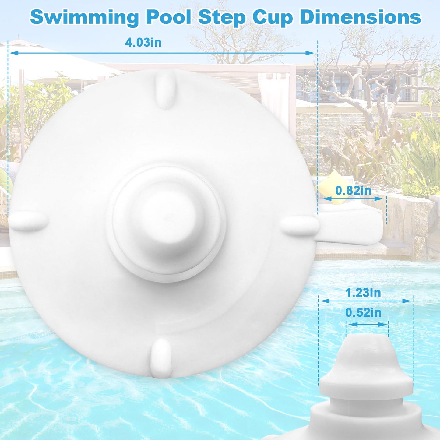 Pool Step Suction Cups Replacement Step Cups for Innovaplas Above Ground Swimming Pool Ladder Steps (4PCS)