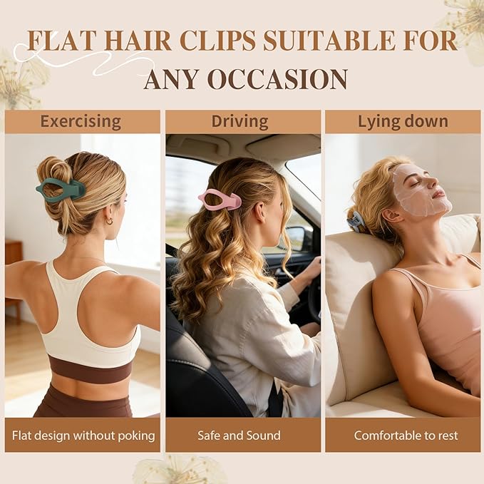 10 Pcs Flat Hair Clips for Women French Concord Claw Clips for Thick and Thin Hair Claw Clips Duck Billed Barrettes Hair Accessories for Women and Girls (Bright Colorful)