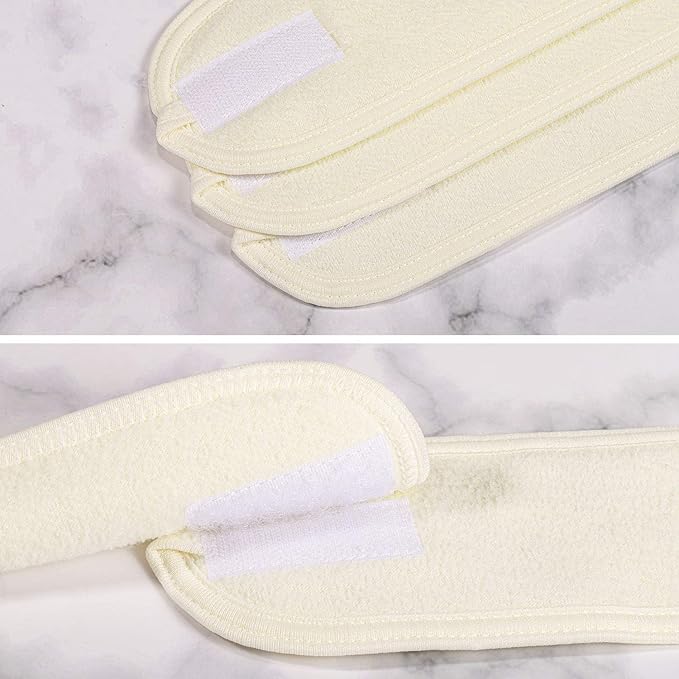 Whaline Spa Facial Headband 4 Packs Head Wrap Terry Cloth Headband Adjustable Stretch Towel for Bath, Makeup and Sport (Yellow)