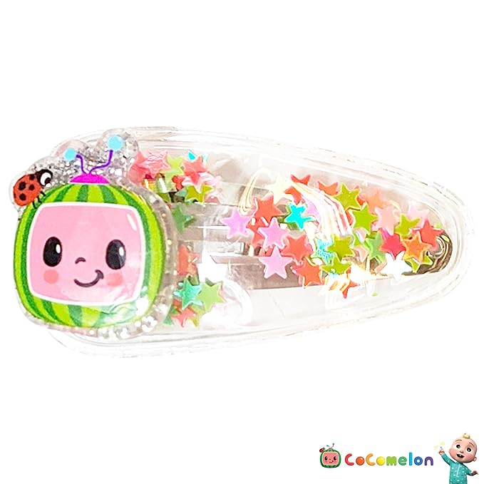 LUV HER Cocomelon Hair Clips For Girls, 6pc Magical Confetti Hair Clips with Favorite Cocomelon Character Charms, Ages 3+
