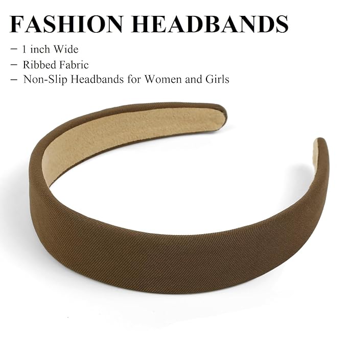 Huachi Headbands for Women Non Slip Trendy Headbands for Women’s Hair 1 inch Wide Cute Headband for Girls, Fall Head Bands Elastic Hair Bands for Womens Fashion Accessories Gifts 4PCS