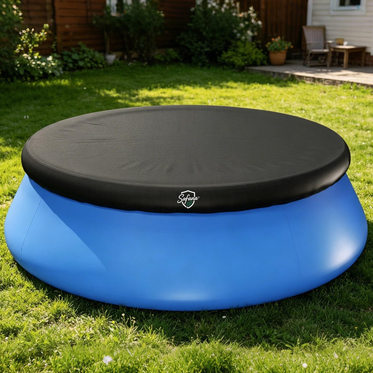 SAFANA 6ft Inflatable Pool Covers for Above Ground Pools Round Pool Cover for Inflatable Easy Set Pool with Elastic Band, Swimming Pool Windproof Dustproof
