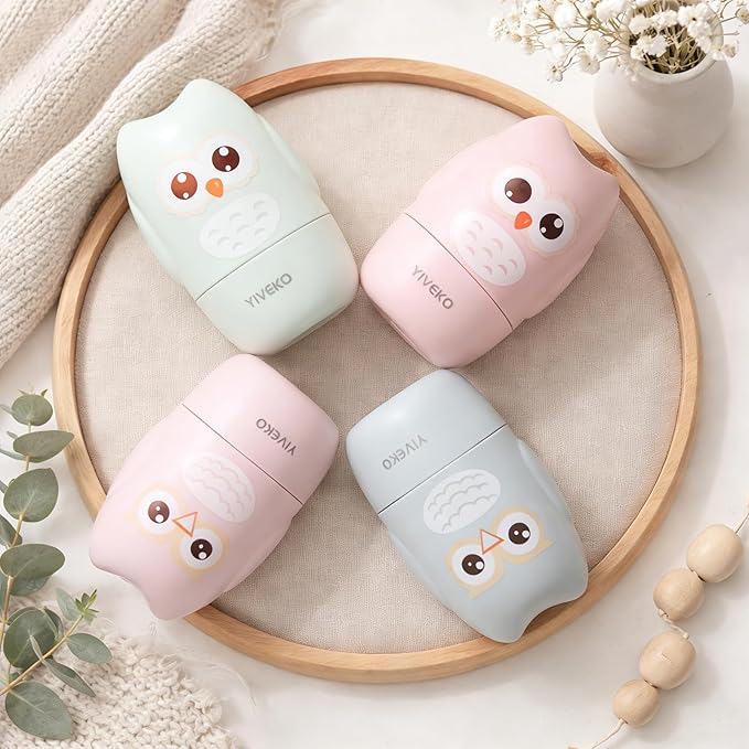 Baby Nail Kit, 4-in-1 Baby Nail Care Set with Cute Case, Baby Nail Clippers, Scissors, Nail File & Tweezers, Baby Manicure Kit and Pedicure kit for Newborn, Infant, Toddler, Kids-Owl Pink