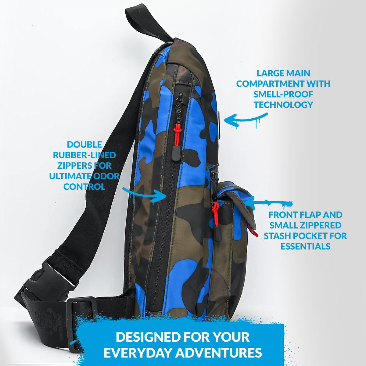 COOKIES Travel Sling Bag 7.1 L - Unisex Crossbody Bag for Men & Women, Lightweight Shoulder Bag for Hiking & Travel - Navy