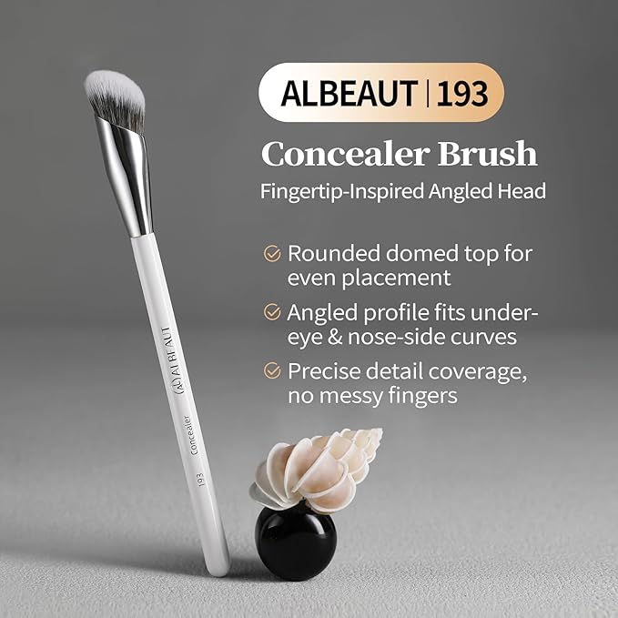 Concealer Brush, Angled Under Eye Makeup Small Foundation Precision Face Blending Brush (193 concealer brush)