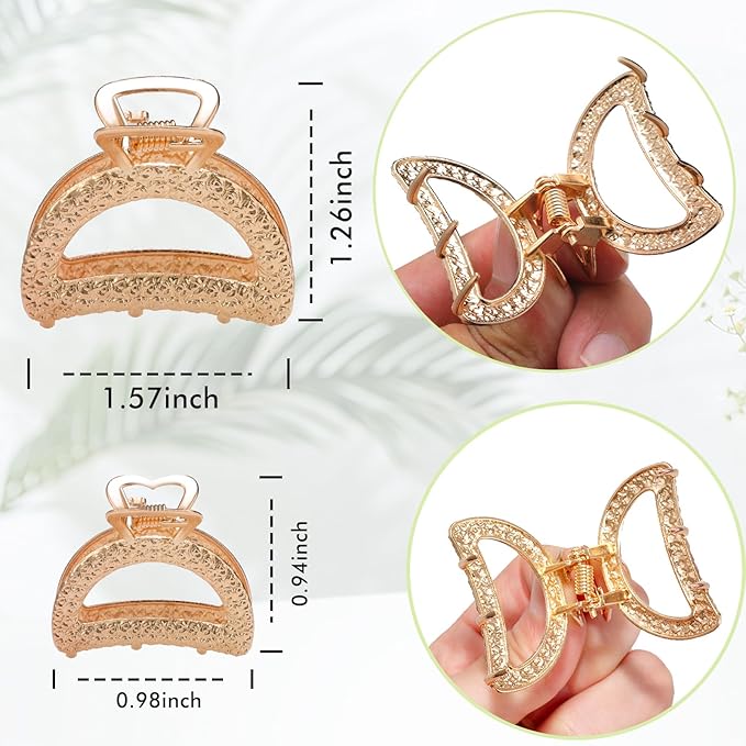 12 Pack Metals Mini Hair Clips for Women Mom Wife Daughter Girls Girlfriends,Medium Hair Claw Clips for Long Hair,Small Cute Gifts for Female with Thick Hair or Thin Hair