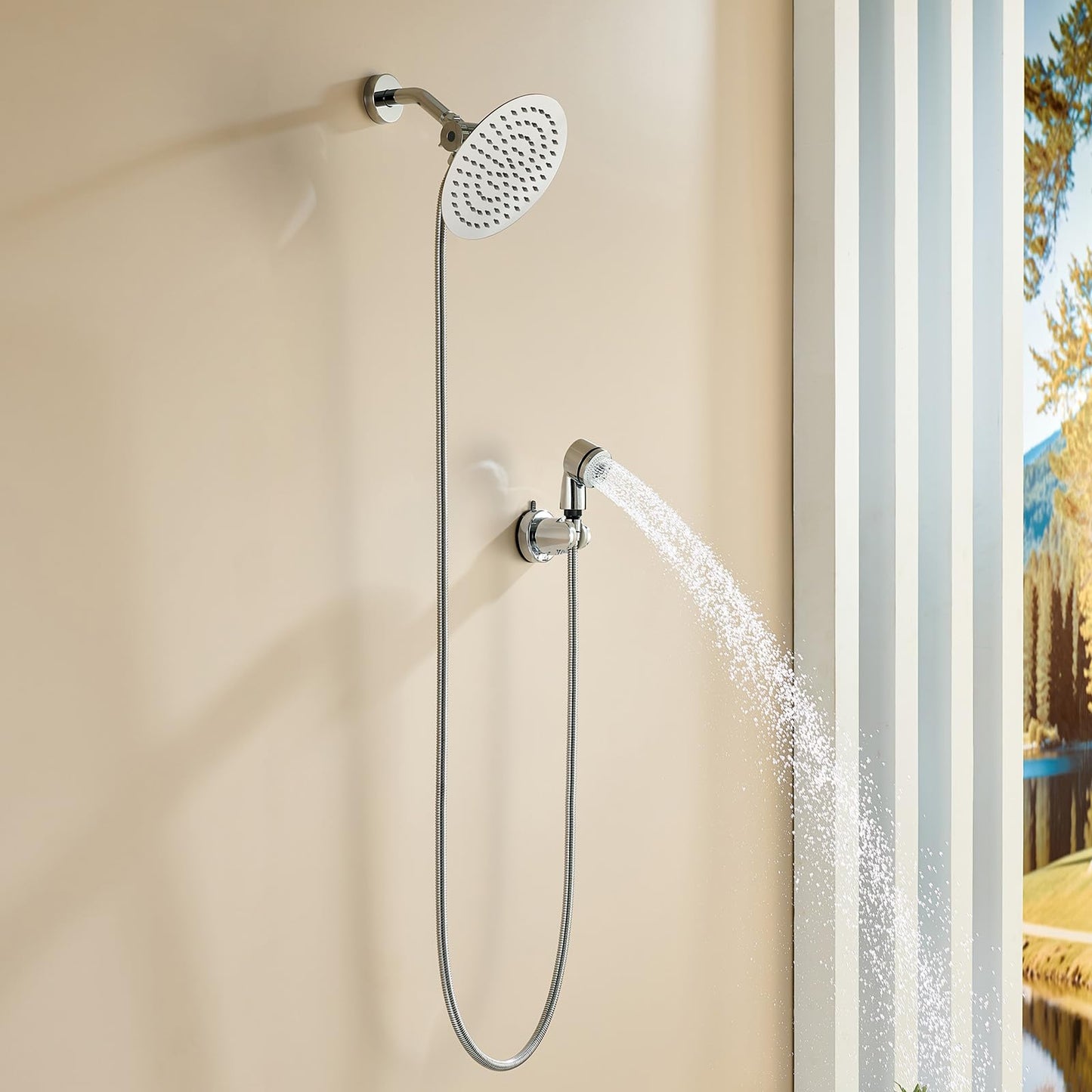 KroBer Dog Shower Sprayer Attachment for Pet Showering, Chrome Finish