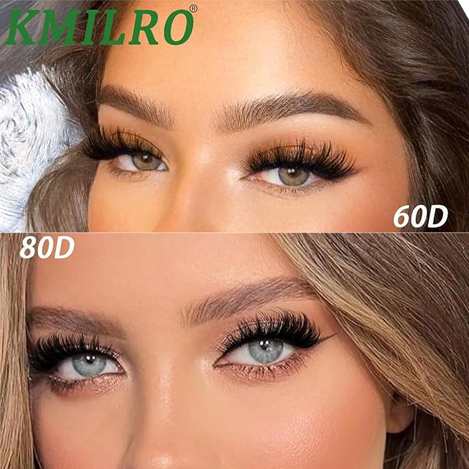 Volume Lash Clusters 8-16mm Thick Cluster Eyelash Extension 60D+80D Eyelash Clusters 280pcs Super Soft Individual Lashes Plant Fibres Wispy False Eyelashes DIY Lash Extension