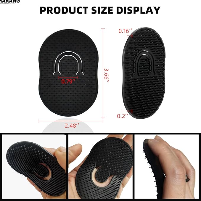 Soft 'N Style 12 Packs Pocket Palm Combs, Shampoo Comb, Massager Hair Brush Comb, Scalp Massager Brush Comb, Wave Brush, Palm Hair Brush (Black)