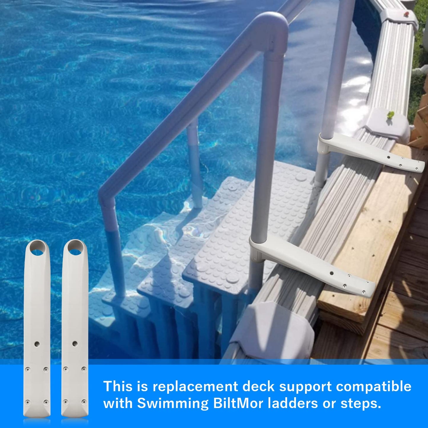 KTWT 2 Pack 160-0001PG Replacement Deck Support for Biltmor Above Ground Pool Step