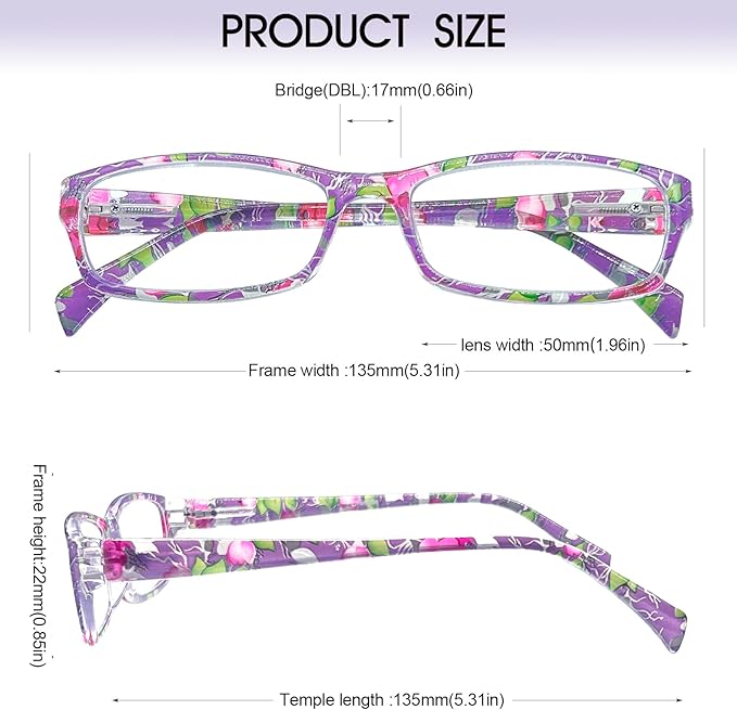 Henotin 6-Pack Reading Glasses Blue Light Blocking Anti Eyestrain Computer Reading Glasses for Women and Men Readers (Mix Color-B, 1.00, Diopters)