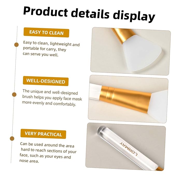 LORMAY Jelly Brush | 2 Pcs Silicone Face Mask Brushes | Mask Application Tool for Even Coverage | Skincare Enhancer | Durable Silicone | Easy to Clean | All Skin Types (Fan-shaped Head)
