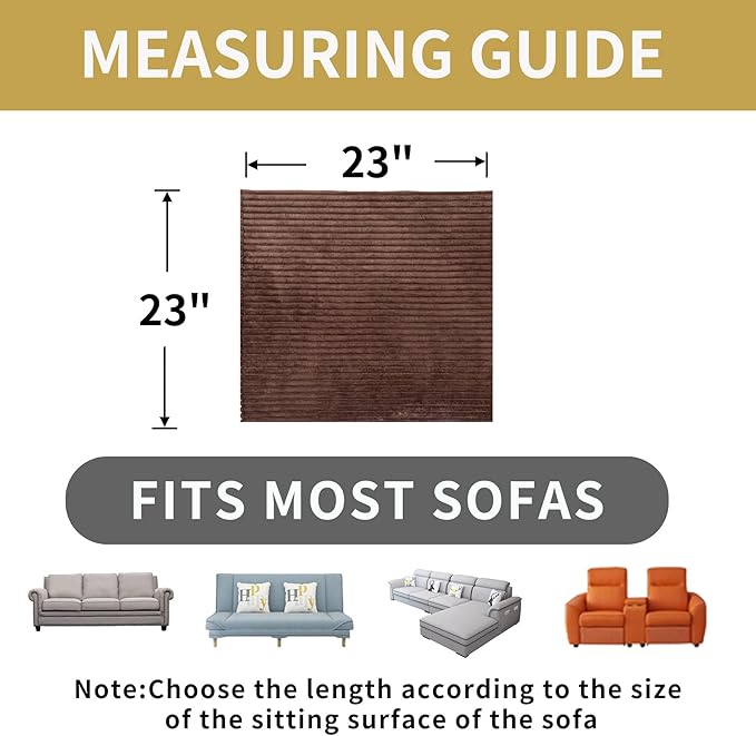 HAOMAIJIA Non-Slip Couch Armrest Covers for Sofa,Fuzzy Couch Arm Covers Set of 2,Washable Thick Soft Recliner Chair Arm Cover Protectors (Brown, 23" x 23" 2 Pack)