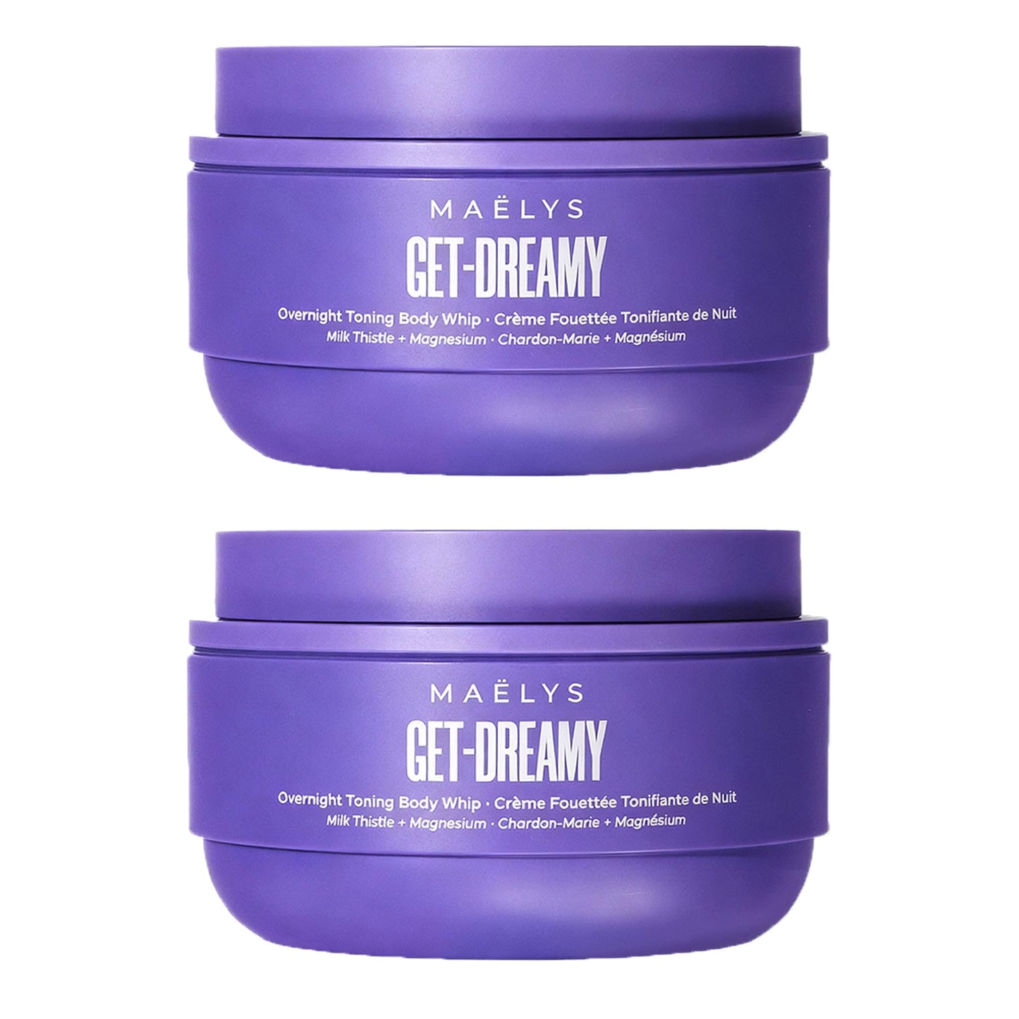 MAËLYS GET-DREAMY Overnight Toning Whip - Cellulite Cream & Skin Tightening Support with Milk Thistle + Uva-Ursi - Moisturizing Body Cream in a Whipped Texture (2 Pack)
