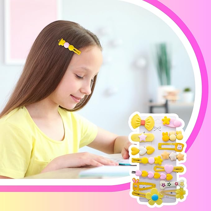 70PCS Hair Accessories for Girls Little Girl Hair Clips Barrettes for Baby Toddler Teens Women Kids Cute Candy Colorful Flower Gift for 6-18 Ages (Girls Hair Accessories)