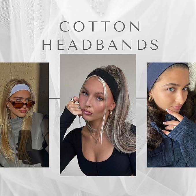 6 Pcs Headbands for Women Hair Cotton Headband for Tie Dye Party Supplies, Non-slip Stretchy Elastic Head Wrap Holder Hair Accessories Multi Color