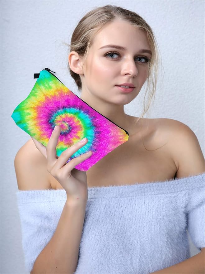 Deanfun Cosmetic Bag for Women, 3D Spiral Printed Waterproof Durable Makeup Bags Roomy Purse Bag Travel Accessories Trendy Gifts (52469)