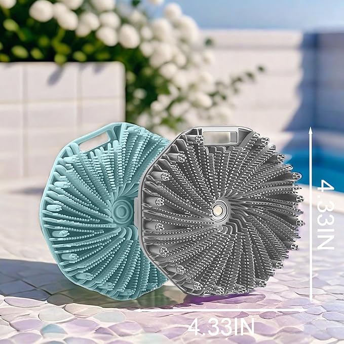 Silicone Body Scrubber Shower Brush Super-Exfoliating Body Brush & Non-Slip Strap, Loofah Alternative Bath Scrubber for Sensitive/All Skin Types, Gentle Massage & Effective Shower Exfoliation