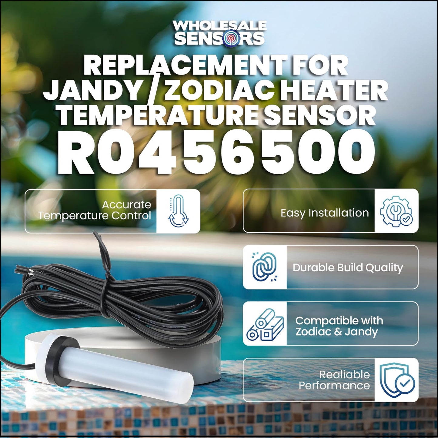 Replacement Jandy Zodiac R0456500 Pool Spa Temperature Sensor 12 Month Warranty & USA Support