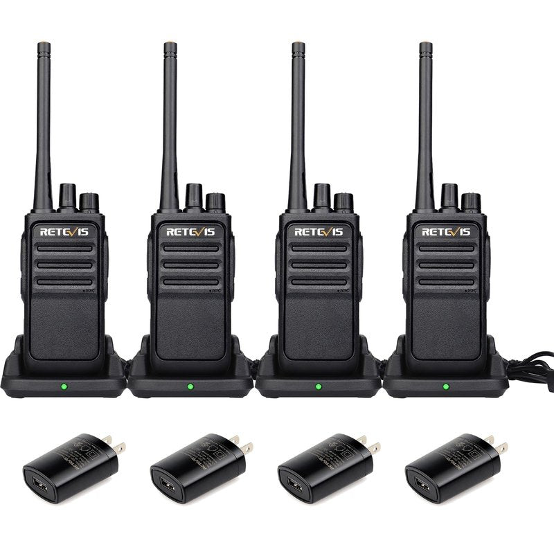 Retevis RT17 Walkie Talkies Long Range for Adults,Rechargeable 2 Way Radios with USB Charger Base, Lightweight Two Way Radio with 1200mAh Battery, Handsfree for Family Skiing Hunting Gifts(4 Pack)