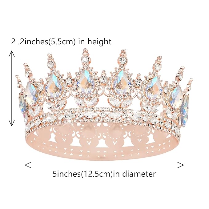 YOUlDIANZI Queen Crown Rhinestone Wedding Crowns and Tiaras for Women Costume Party Hair Accessories Princess Birthday Crown Crystal Bridal Crowns
