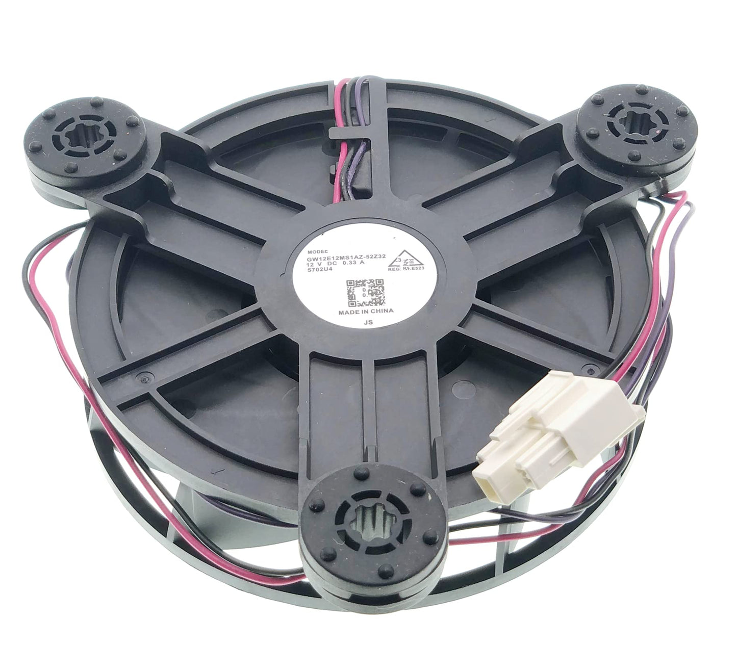 GW12E12MS1AZ-52Z32 Refrigerator Cooling Fan Motor Compatible with Haier Refrigerator，DC 12V 0.33A 3-Wire 5500RPM Size :120×120×38mm