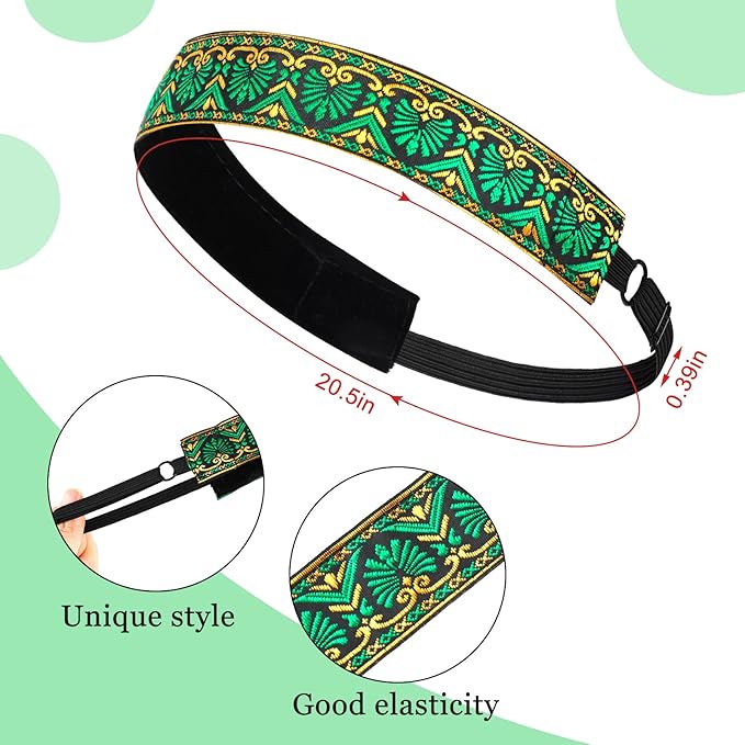 Sintege 8 Pcs Woman Elastic Headband Adjustable Non Slip Velvet Lined Headbands Solid Color Boho Hair Bands for Women Sport Yoga Work Makeup Stylish Hairband(Fresh Style)