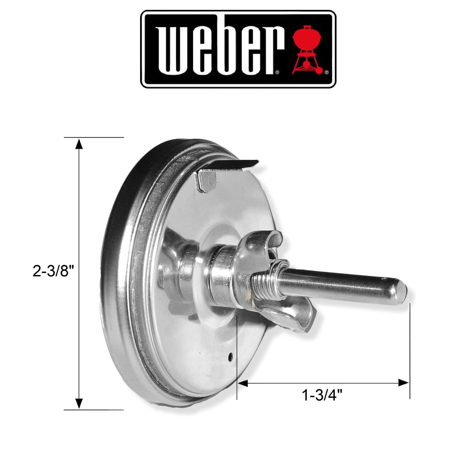 Weber Replacement Thermometer 67088, Center Mount, 2-3/8" Diameter