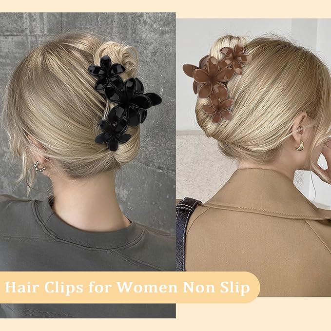 Hawaiian Flower Hair Clips Large Hair Claw for Women Non-Slip Strong Hold Clips for Thick Hair Hair Accessories for Women and Girls