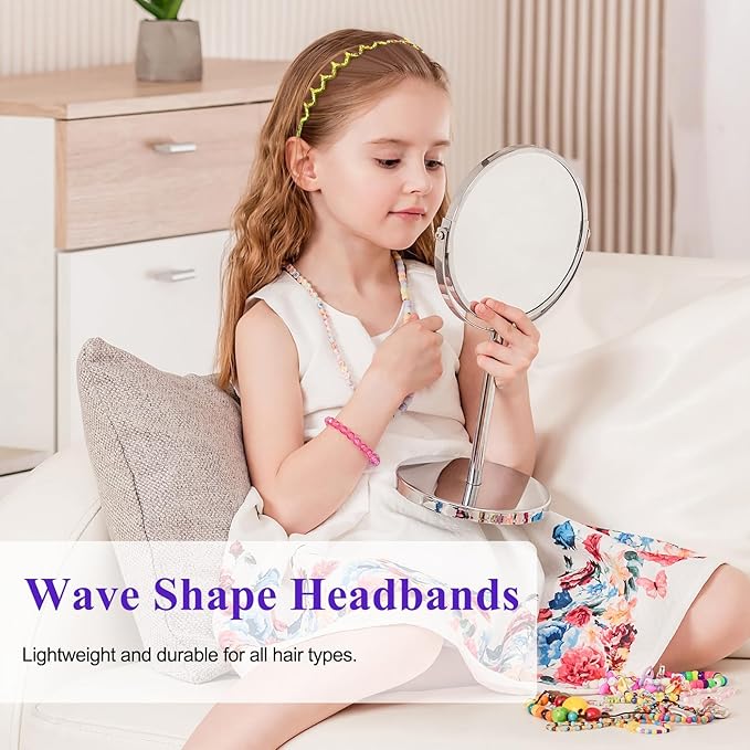 forenee 5 Pcs Plastic Zigzag Headbands for Women - Hair Bands for Women Hair Accessories, Non Slip Wave Shape, Purple, Red, Brown, Green, Blue