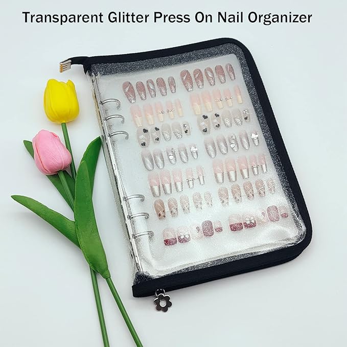 Press On Nail Organizer 10 PCS Clear Empty Press On Nail Storage Press On Nail Packaging for Fake Nail Storage Nail Display Nail Salon Press On Nail Supplies Organizer with Nail Tape