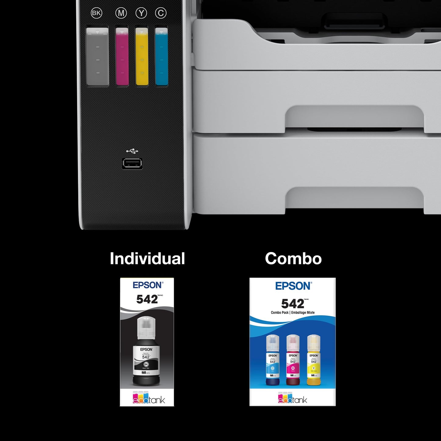 EPSON 542 EcoTank Pro Ink Ultra-high Capacity Bottle Black (T542120-S) Works with ET-5150, 5170, 5180, 5800, 5850, 5880, 16600, 16650