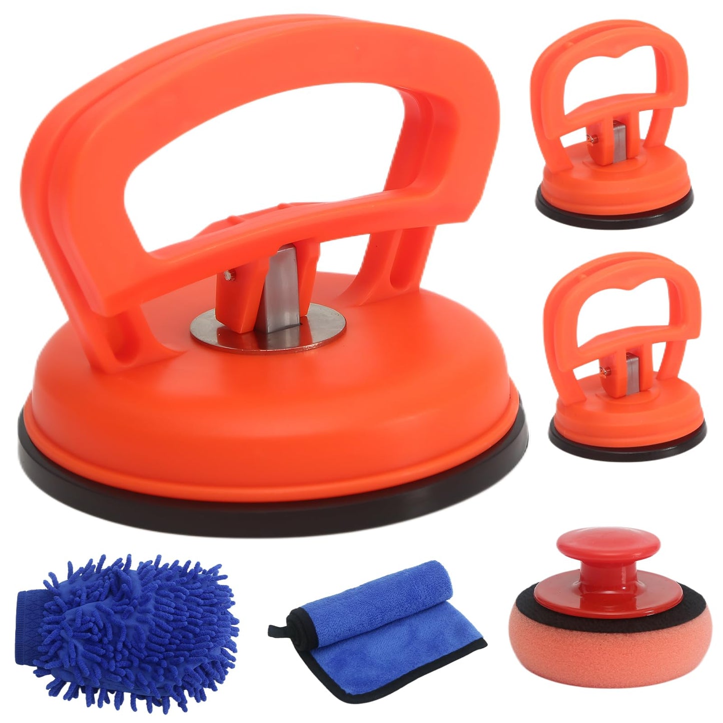 Dent Remover Tool for Car, Car Body Repair Dent Removal Tools, Orange Suction Cup Dent Puller, Hail Damage Repair Kit Dent Puller Tool