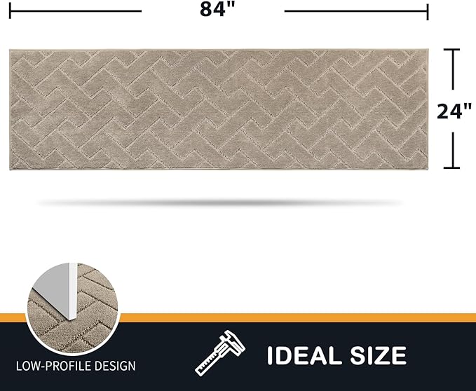 PURRUGS Dirt Trapping Door Mat 24" x 84", Non-Slip Machine Washable Entry Rug, Dog Doormat, Indoor Front Door Mat, Super Absorbent Entryway Rug for Muddy Shoes & Paws, Taupe