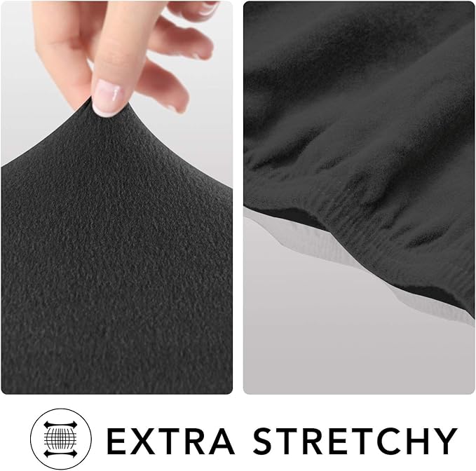 PureFit Super Stretch Chair Sofa Slipcover with Pocket – Spandex Non Slip Soft Couch Sofa Cover, Washable Furniture Protector with Elastic Bottom for Kids, Pets （Recliner, Dark Gray）