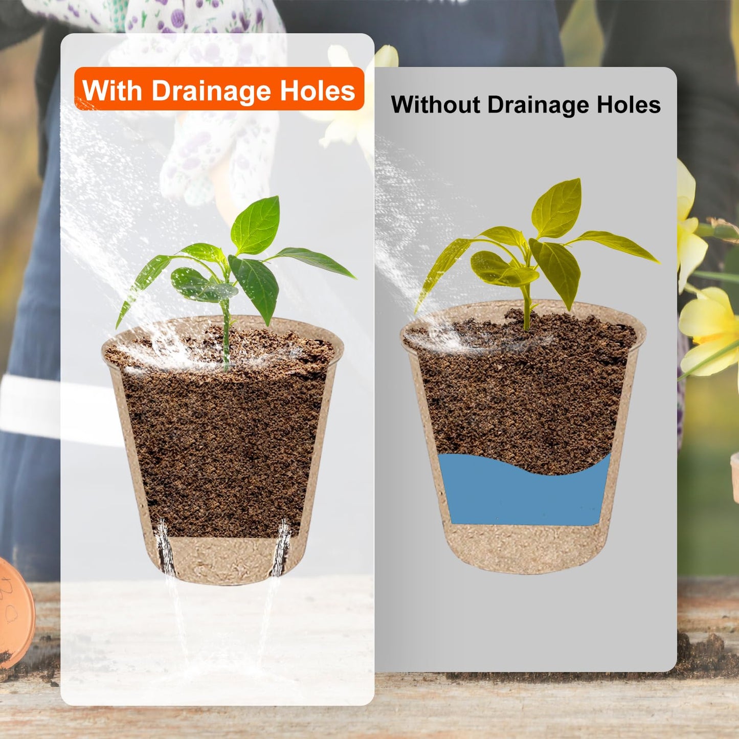 JNYONG 120 Packs 3.15 Inch Peat Pots,Biodegradable Pots for Seedlings with Drainage Holes, Garden Germination Nursery Pots with 100Pcs Plant Labels