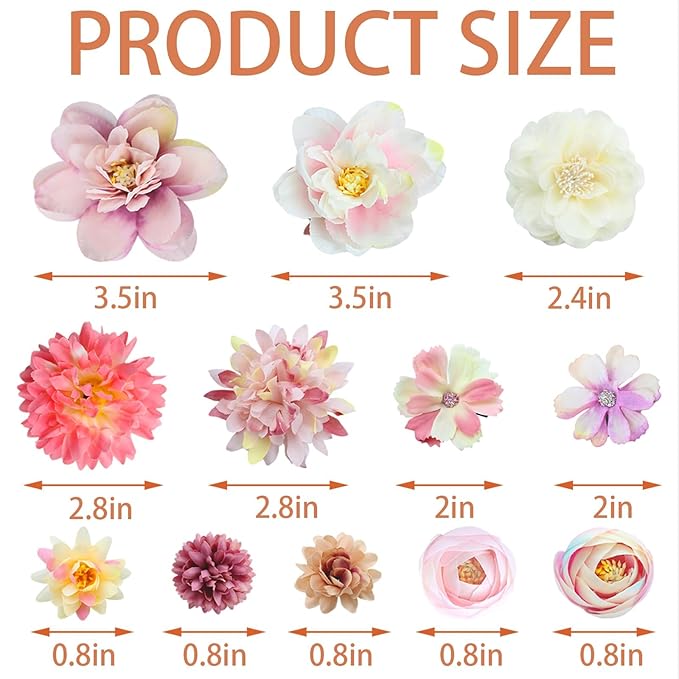 21 PCS Flowers Hair Accessories for Women and Girls Boho Hair Barrettes Clips Floral Rose Bride Headpiece for Wedding Festival
