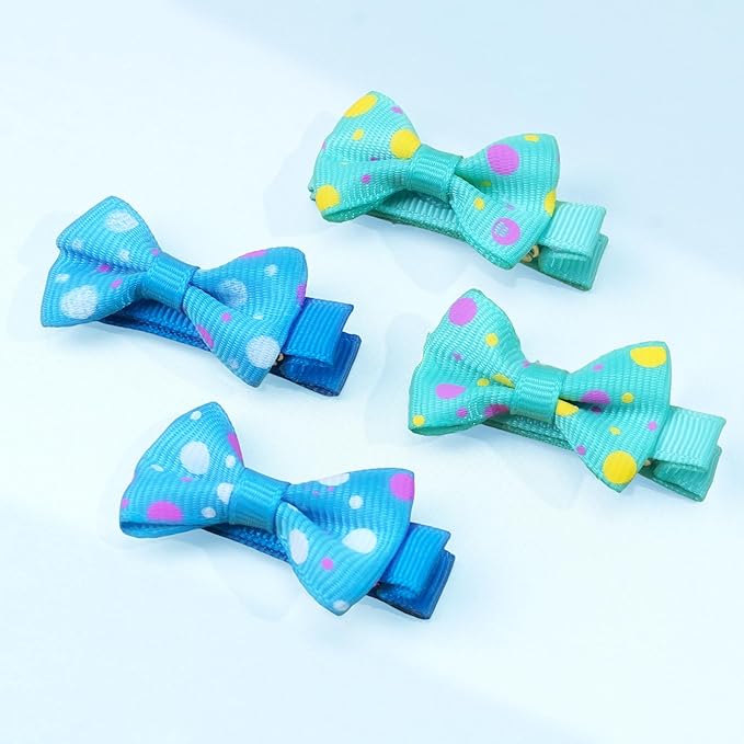 CÉLLOT Baby Hair Clips Baby Girls Fully Lined Bows Pins Tiny 1.6" Hair Bows Alligator Clips for Baby Girls Infants Toddlers Hair Accessories In Pairs