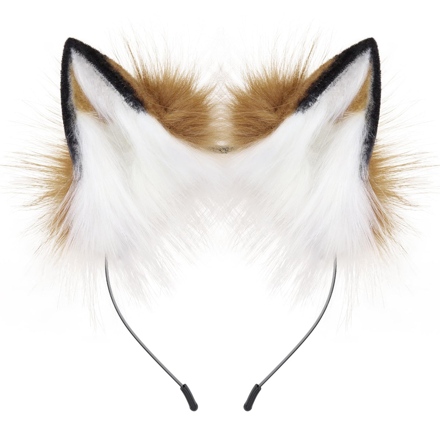 HAOAN Handmade Faux Fur Fox Wolf Ears Headband Halloween Christmas Cosplay Party Costume Accessories