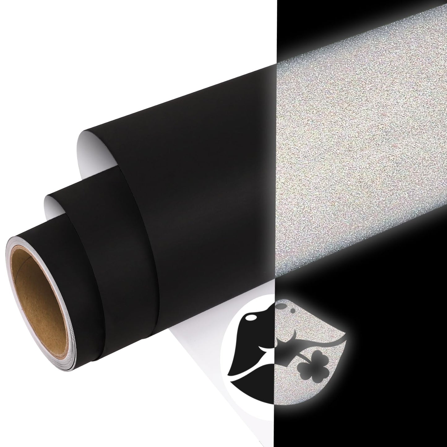 WRAPXPERT Black Reflective Vinyl for Cricut, 12" x5ft Reflective Vinyl Permanent Adhesive Roll for Mailbox Numbers, Cars, Trucks, Motorcycles, Bikes, Helmets, Reflective Black