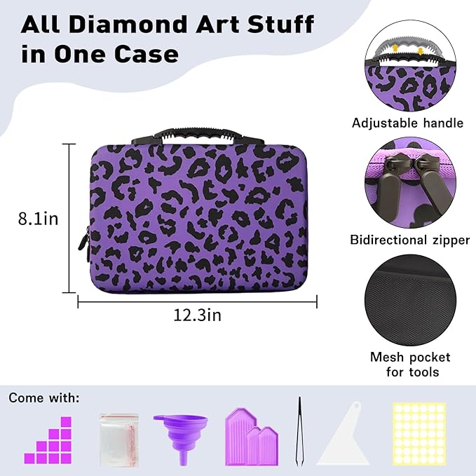 ZORETCO Diamond Painting Storage Box, 60 Slots Bead Storage Containers with Tools Kit for Diamond Art Accessories Craft Jewelry Beads Organizer