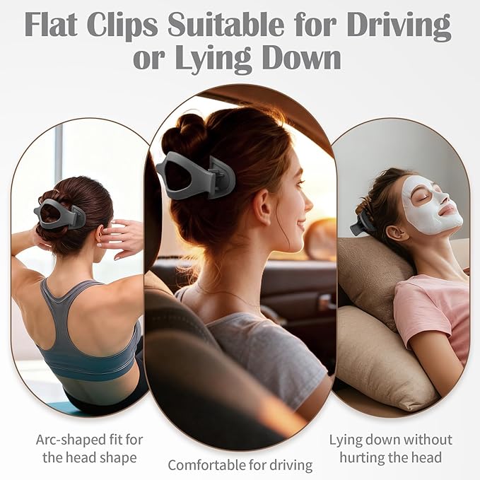 5.5 Inches Extra Large Flat Hair Clips for Women, 4 Pack XL Big Claw Clips for Thick Hair, Oversized Matte Strong Hold Non-slip Flat Claws, Gray