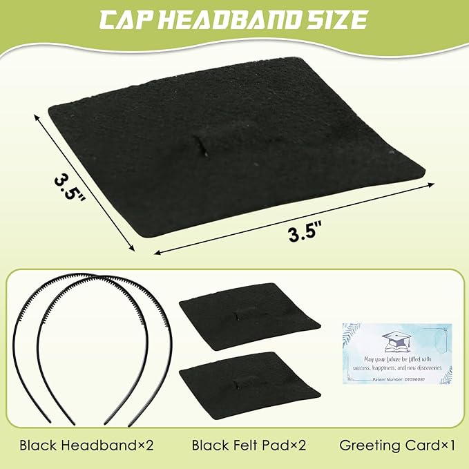 2026 Graduation Cap Headband, Grad Cap Headband, Anti-fall Hair Band for Grad Hat, Hat Accessories for Graduates