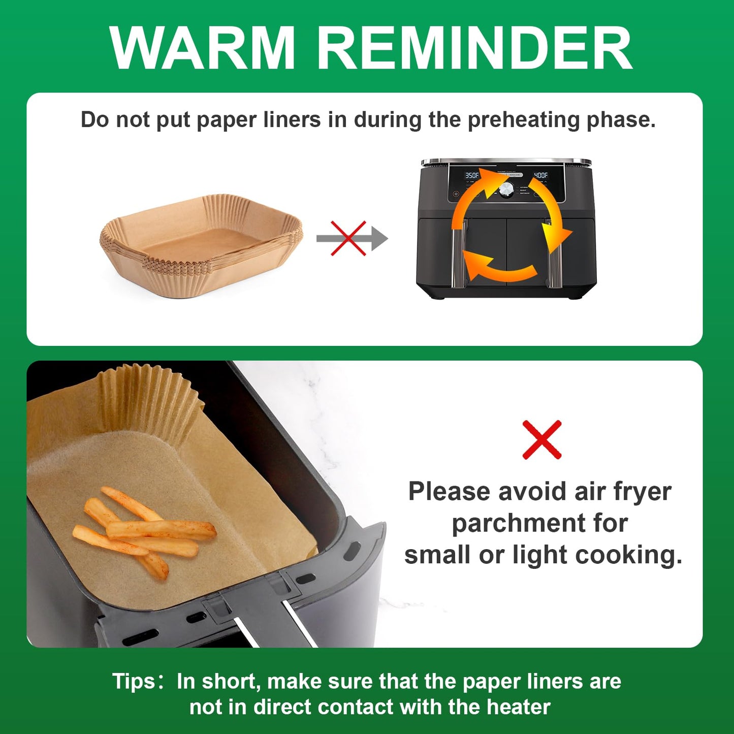 SIUDANGKA Air Fryer Liners Disposable, 200 pcs Rectangle Air Fryer Parchment Paper Sheets Air Fryer Accessories for Ninja SL401 DoubleStack XL 2-Basket Air Fryer