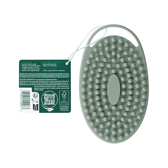 EcoTools Silicone Body Scrubber, for Gentle Cleansing & Exfoliating, 2-in-1 Silicone Scrubber & Body Massager, Hygienic & Durable Bath Accessory, Eco Friendly, Vegan, & Cruelty Free, 1 Count