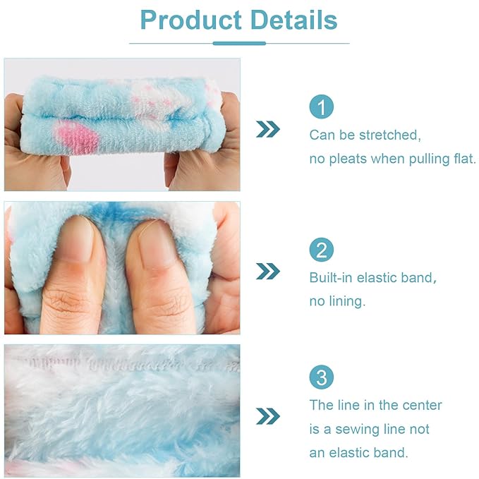 Chanaco Skincare Headband, 4 Pack Gradient Purple Sponge Hair Band for Washing Face, Face Wash Headband with Bow, Spa Headbands for Women, Yoga, Makeup, Shower, Party Favors, Stocking Stuffers